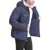 imageLevis Mens Performance Hooded Puffer Trucker Jacket Regular ampamp Big ampamp Tall SizesBlackNavy