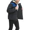 imageLevis Mens Performance Hooded Puffer Trucker Jacket Regular ampamp Big ampamp Tall SizesBlue Buffalo PlaidBlack