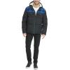imageLevis Mens Performance Hooded Puffer Trucker Jacket Regular ampamp Big ampamp Tall SizesBlue Buffalo PlaidBlack
