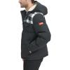 imageLevis Mens Performance Hooded Puffer Trucker Jacket Regular ampamp Big ampamp Tall SizesWhite PlaidBlack