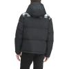 imageLevis Mens Performance Hooded Puffer Trucker Jacket Regular ampamp Big ampamp Tall SizesWhite PlaidBlack