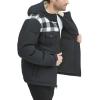 imageLevis Mens Performance Hooded Puffer Trucker Jacket Regular ampamp Big ampamp Tall SizesWhite PlaidBlack