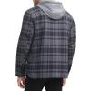 imageLevis Mens Plaid Sherpa Lined Hooded Shirt Jacket Regular ampamp Big ampamp Tall SizesGreyNavy Plaid