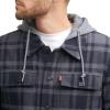 imageLevis Mens Plaid Sherpa Lined Hooded Shirt Jacket Regular ampamp Big ampamp Tall SizesGreyNavy Plaid