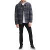 imageLevis Mens Plaid Sherpa Lined Hooded Shirt Jacket Regular ampamp Big ampamp Tall SizesGreyNavy Plaid