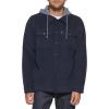 imageLevis Mens Plaid Sherpa Lined Hooded Shirt Jacket Regular ampamp Big ampamp Tall SizesNavy Corduroy