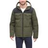 imageLevis Mens Performance Hooded Puffer Trucker Jacket Regular ampamp Big ampamp Tall SizesOliveBlack