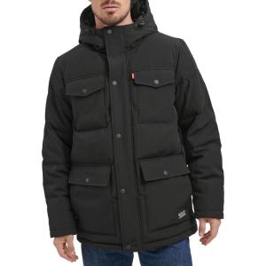 imageLevis Mens Arctic Cloth Quilted Lined Performance ParkaBlack