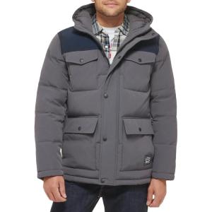 imageLevis Mens Arctic Cloth Quilted Lined Performance ParkaCharcoalNavy