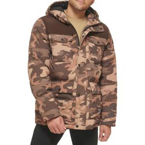 imageLevis Mens Arctic Cloth Quilted Lined Performance ParkaKhaki Camo Colorblock