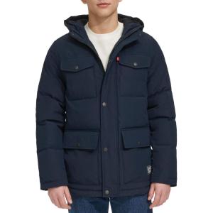 imageLevis Mens Arctic Cloth Quilted Lined Performance ParkaNavy