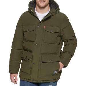 imageLevis Mens Arctic Cloth Quilted Lined Performance ParkaOlive