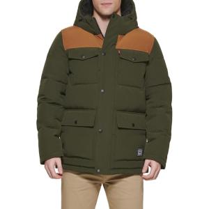 imageLevis Mens Arctic Cloth Quilted Lined Performance ParkaOliveBrown