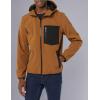imageLevis Mens WaterResistant Soft Shell Active Hooded JacketBrownBlack