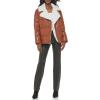 imageLevis Womens Breanna Faux Fur Puffer Jacket Standard ampamp Plus SizesCamel Faux Fur Trimmed Moto