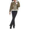 imageLevis Womens Breanna Faux Fur Puffer Jacket Standard ampamp Plus SizesOlive Faux Leather Sherpa Pocket