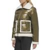 imageLevis Womens Breanna Faux Fur Puffer Jacket Standard ampamp Plus SizesPearlized Olive Sherpa Pocket