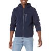 imageLevis Mens WaterResistant Soft Shell Active Hooded JacketHooded NavyBlack