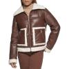 imageLevis Womens Breanna Faux Fur Puffer Jacket Standard ampamp Plus SizesBrown Faux Leather Sherpa Pocket