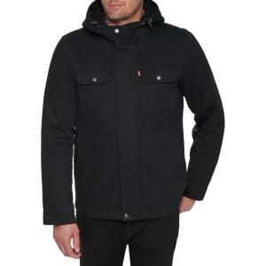 imageLevis Mens Legacy Washed Cotton Hooded Military JacketBlack