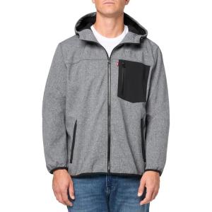 imageLevis Mens WaterResistant Soft Shell Active Hooded JacketHeather Grey