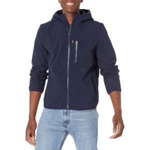 imageLevis Mens WaterResistant Soft Shell Active Hooded JacketHooded NavyBlack