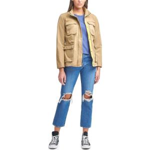 imageLevis Womens Four Pocket Cotton Military JacketKhakiLime