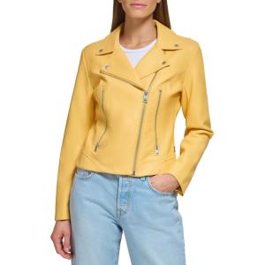 imageLevis Womens Vegan Leather 538 Moto Jacket Regular ampamp Plus SizeAmberCream