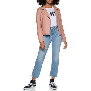 imageLevis Womens Vegan Leather 538 Moto Jacket Regular ampamp Plus SizeCameo Pink