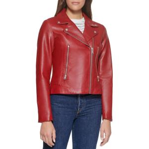 imageLevis Womens Vegan Leather 538 Moto Jacket Regular ampamp Plus SizeDeep Red