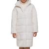 imageLevis womens Long Length Patchwork Quilted Teddy CoatCream