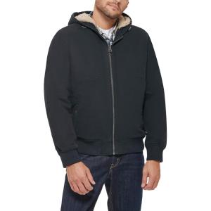 imageLevis Mens Workwear Cotton Canvas Hooded Bomber Jacket Regular ampamp Big ampamp Tall SizesNavy Welt Pockets Sherpa