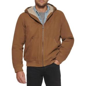 imageLevis Mens Workwear Cotton Canvas Hooded Bomber Jacket Regular ampamp Big ampamp Tall SizesWorker Brown 2