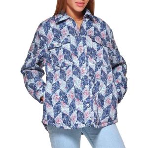 imageLevis Womens Diamond Quilted Lightweight Shirt JacketBlue Diamond Print
