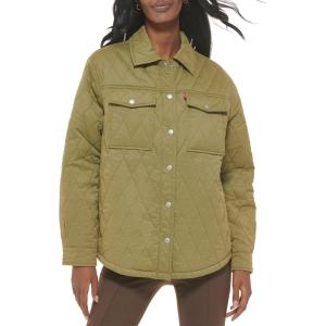 imageLevis Womens Diamond Quilted Lightweight Shirt JacketMartini Olive