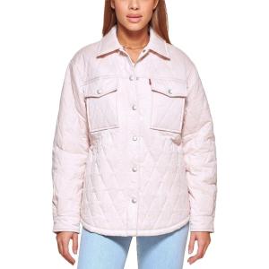 imageLevis Womens Diamond Quilted Lightweight Shirt JacketPeach Blush