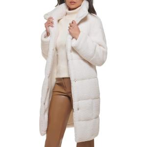 imageLevis womens Long Length Patchwork Quilted Teddy CoatCream