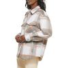 imageLevis Womens Casual Fashion Shirt JacketLight GreyCamel Plaid
