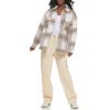 imageLevis Womens Casual Fashion Shirt JacketLight GreyCamel Plaid