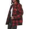 imageLevis Womens Casual Fashion Shirt JacketRedBlack Plaid