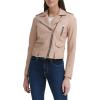 imageLevis Womens Cropped Faux Leather Motorcycle JacketBiscotti