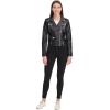 imageLevis Womens Cropped Faux Leather Motorcycle JacketBlack Croc