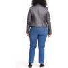 imageLevis Womens Cropped Faux Leather Motorcycle JacketCharcoal Croc