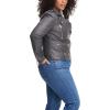 imageLevis Womens Cropped Faux Leather Motorcycle JacketCharcoal Croc