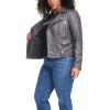 imageLevis Womens Cropped Faux Leather Motorcycle JacketCharcoal Croc