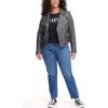 imageLevis Womens Cropped Faux Leather Motorcycle JacketCharcoal Croc