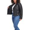 imageLevis Womens Cropped Faux Leather Motorcycle JacketMidnight Black