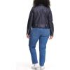 imageLevis Womens Cropped Faux Leather Motorcycle JacketNavy