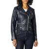 imageLevis Womens Cropped Faux Leather Motorcycle JacketNavy