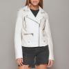 imageLevis Womens Cropped Faux Leather Motorcycle JacketOyster Solid